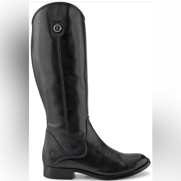 NIB Frye Marissa Medallion Inside Zip Tall Black Leather Riding Boot - Size 9 - Picture 6 of 16